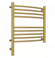 Полотенцесушитель электрический 500х500 золотой матовый МЭМ левый, перемычка выгнутая Сунержа Богема 3.0 032-5802-5050