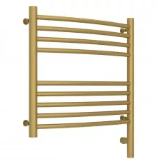 Полотенцесушитель электрический 500х500 золотой матовый МЭМ правый, перемычка выгнутая Сунержа Богема 3.0 032-5803-5050