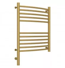 Полотенцесушитель электрический 600х500 золотой матовый МЭМ левый, перемычка выгнутая Сунержа Богема 3.0 032-5802-6050