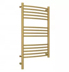Полотенцесушитель электрический 800х500 золотой матовый МЭМ левый, перемычка выгнутая Сунержа Богема 3.0 032-5802-8050