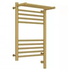 Полотенцесушитель электрический 600х400 золотой матовый МЭМ правый Сунержа Богема с полкой 3.0 032-5807-6040