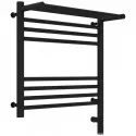 Полотенцесушитель электрический 500х500 черный матовый МЭМ правый Сунержа Богема с полкой 3.0 31-5807-5050