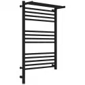Полотенцесушитель электрический 800х500 черный матовый МЭМ левый Сунержа Богема с полкой 3.0 31-5806-8050
