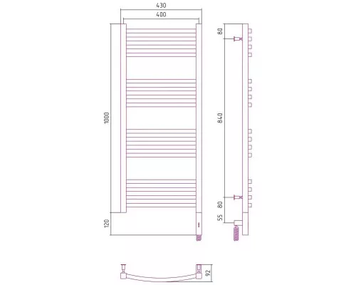 Купить Полотенцесушитель электрический 1000х400 черный матовый МЭМ правый Сунержа Аркус 3.0 31-5705-1040 в магазине сантехники Santeh-Crystal.ru