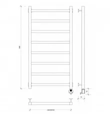 Полотенцесушитель электрический 1070х630 ТЭН правый Secado Корсико 1 4603777475352