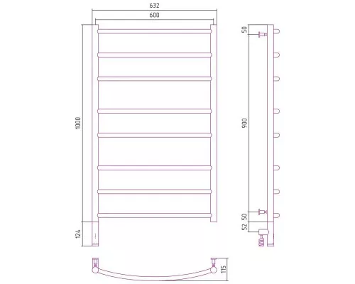 Приобрести Полотенцесушитель электрический 1000х600 состаренная бронза МЭМ левый Сунержа Галант 3.0 05-5800-1060 в магазине сантехники Santeh-Crystal.ru