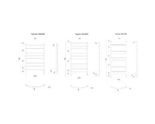 Заказать Полотенцесушитель электрический 1000х532 ТЭН слева Ravak Septima X04000083726 в магазине сантехники Santeh-Crystal.ru