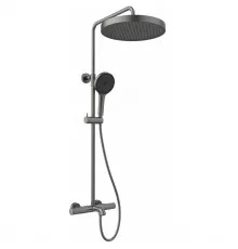 Душевая система AltroBagno Bilancia AltroBagnoBilancia030428GM 320 мм, с термостатом, оружейная сталь