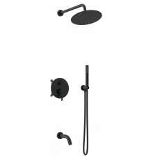 Душевой комплект Vincea Villa VSFW-1VL3MB 250 мм, со смесителем, черный матовый
