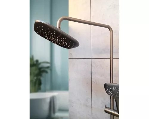 Душевая система AltroBagno Lamberto AltroBagnoLamberto030426GrMt 290x190 мм, с термостатом, оружейная сталь