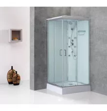 Душевая кабина 90х90х235 см BelBagno UNO-CAB-A-2-90-P-Cr-TOP текстурное стекло