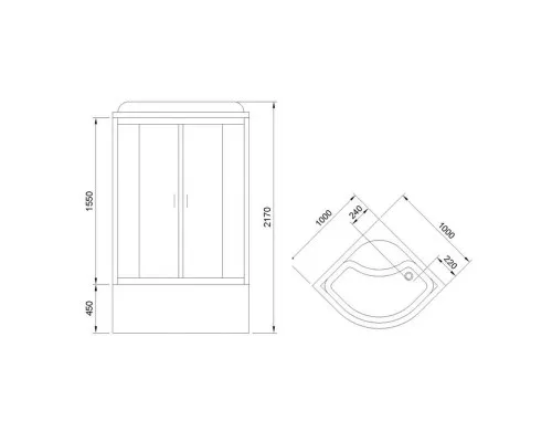 Заказать Душевая кабина 100х100х217 см Royal Bath RB100NRW-C-CH матовое в магазине сантехники Santeh-Crystal.ru