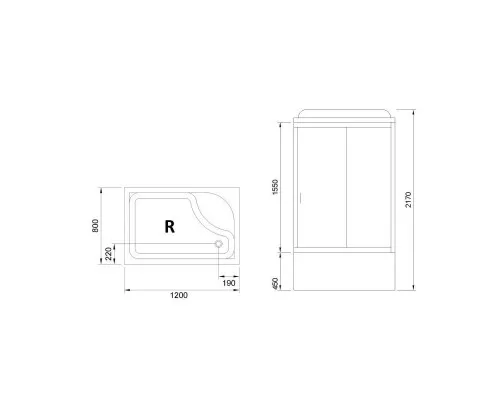 Приобрести Душевая кабина 120х80х217 см Royal Bath RB8120BP3-BT-CH-R прозрачное в магазине сантехники Santeh-Crystal.ru
