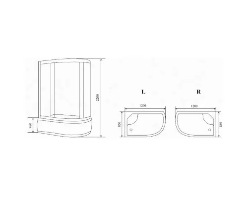 Купить Душевая кабина 120x85x220 см Timo Standart T-6620 S L прозрачное в магазине сантехники Santeh-Crystal.ru