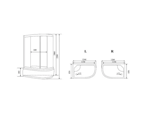 Заказать Душевая кабина 120x85x220 см Timo Lux T-7720 P R прозрачное в магазине сантехники Santeh-Crystal.ru