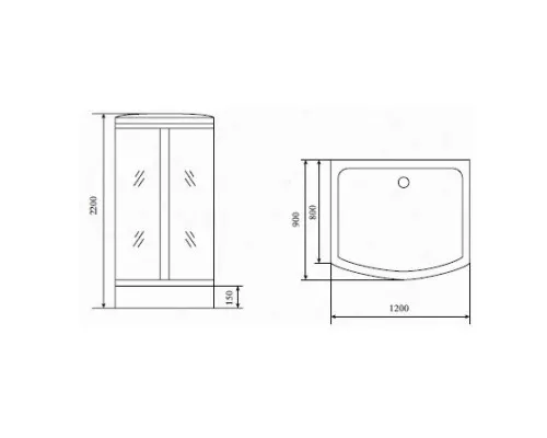 Заказать Душевая кабина 120x90x220 см Timo Comfort T-8815 F матовое в магазине сантехники Santeh-Crystal.ru