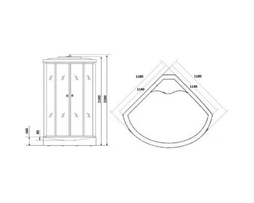 Купить Душевая кабина 118х118х220 см Niagara NG-3012-01 интимато в магазине сантехники Santeh-Crystal.ru