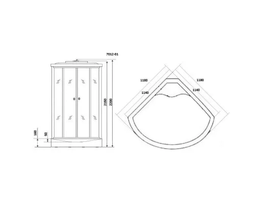 Купить Душевая кабина 118х118х220 см Niagara NG-7012-01 интимато в магазине сантехники Santeh-Crystal.ru