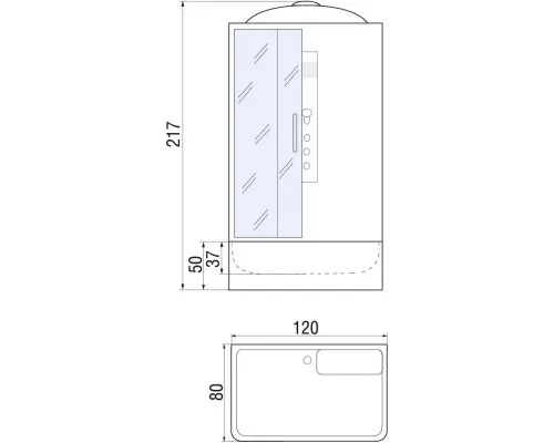 Приобрести Душевая кабина 120х80х217 см River VITIM 120/80/50 MT в магазине сантехники Santeh-Crystal.ru