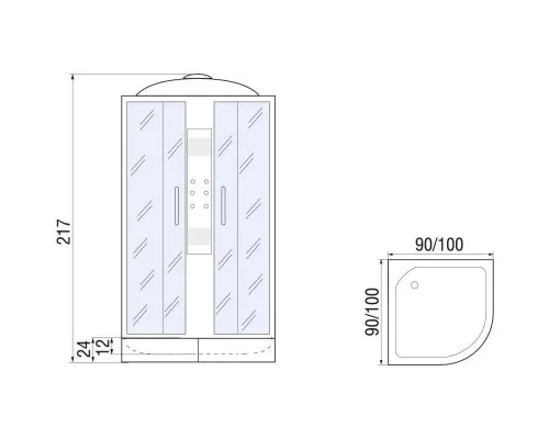 Купить Душевая кабина 100х100х217 River TEMZA 100/24 TH в магазине сантехники Santeh-Crystal.ru