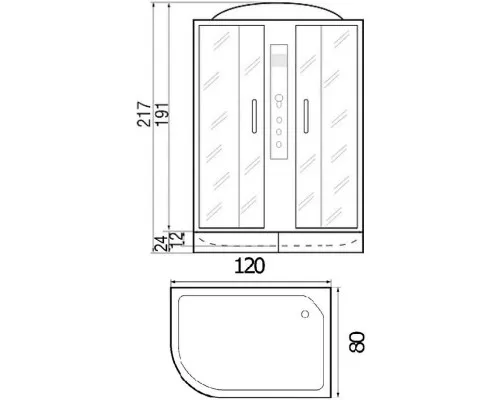 Приобрести Душевая кабина 120х80х217 River TEMZA 120/80/24 R MT в магазине сантехники Santeh-Crystal.ru
