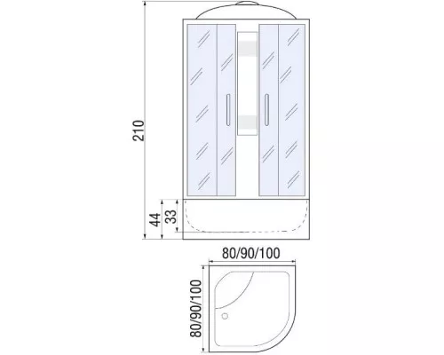 Заказать Душевая кабина 90х90х210 River NARA 90/44 МТ в магазине сантехники Santeh-Crystal.ru