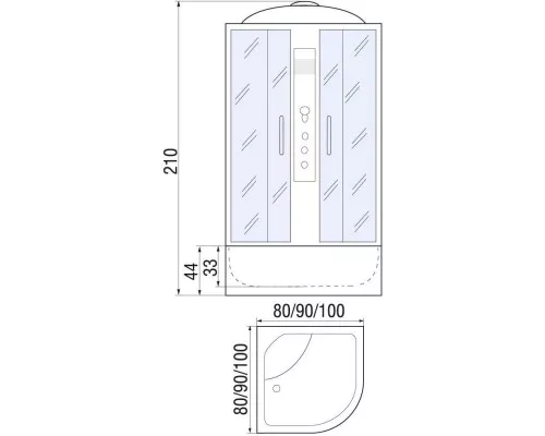 Заказать Душевая кабина 90х90х210 River DESNA 90/44 МТ в магазине сантехники Santeh-Crystal.ru