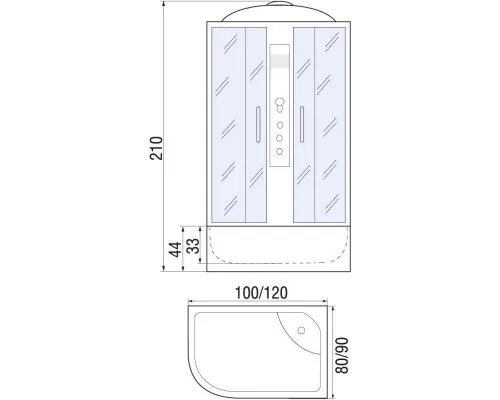 Заказать Душевая кабина 120х90х210 River DESNA 120/90/44 МТ R в магазине сантехники Santeh-Crystal.ru
