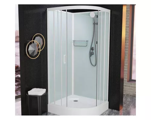 Заказать Душевая кабина 100x100x215 см Frank F400 White 4000404 прозрачное в магазине сантехники Santeh-Crystal.ru
