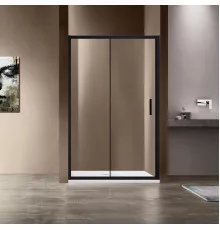 Душевая дверь Vincea Garda VDS-1G125CLB 125 см, профиль черный матовый, стекло прозрачное