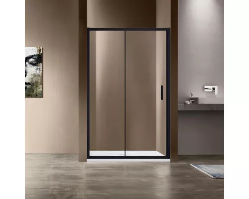 Душевая дверь Vincea Garda VDS-1G135CLB 135 см, профиль черный матовый, стекло прозрачное