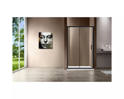 Душевая дверь Vincea Garda VDS-1G135CLB 135 см, профиль черный матовый, стекло прозрачное