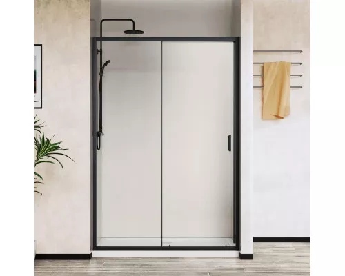 Душевая дверь Vincea City VDS-5CT150CLB 150 см, профиль черный матовый, стекло прозрачное