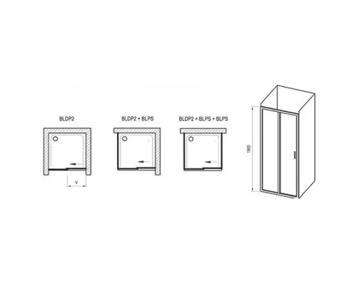 Заказать Душевая раздвижная дверь Ravak Blix BLDP2 110 сатин Transparent 0PVD0U00Z1 в магазине сантехники Santeh-Crystal.ru