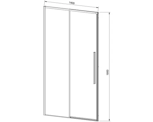 Душевая дверь Vincea Slim-N VDS-4SN140CLG 140 см, профиль золотой матовый, стекло прозрачное