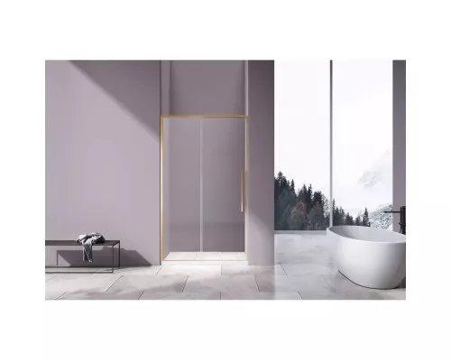 Душевая дверь Vincea Slim-N VDS-4SN140CLG 140 см, профиль золотой матовый, стекло прозрачное
