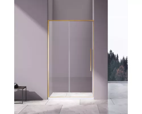 Душевая дверь Vincea Slim-N VDS-4SN140CLG 140 см, профиль золотой матовый, стекло прозрачное