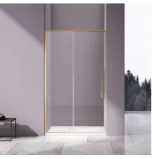 Душевая дверь Vincea Slim-N VDS-4SN130CLG 130 см, профиль золотой матовый, стекло прозрачное
