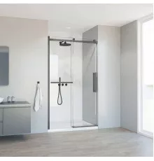 Душевая дверь Vincea Como Soft VDS-1CS130CLGM 130 см, профиль вороненая сталь, стекло прозрачное