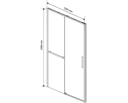 Душевая дверь Vincea Slim Soft VDS-1SS120CLG 120 см, профиль золотой матовый, стекло прозрачное