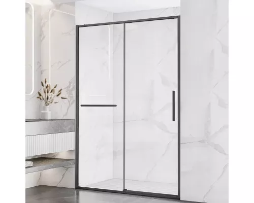 Душевая дверь Vincea Slim Soft VDS-1SS130CLGM 130 см, профиль вороненая сталь, стекло прозрачное