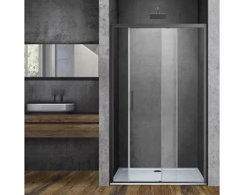Душевая дверь Vincea Soft VDS-3SO130CLGM 130 см, профиль вороненая сталь, стекло прозрачное