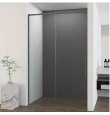 Душевая дверь Vincea Ultima VDS-7UL140CLGM 140 см, профиль вороненая сталь, стекло прозрачное