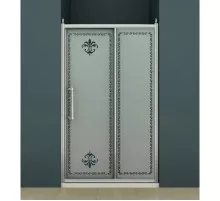 Душевая дверь раздвижная Cezares Retro 110 см матовое с прозрачным узором RETRO-A-BF-1-110-PP-Cr