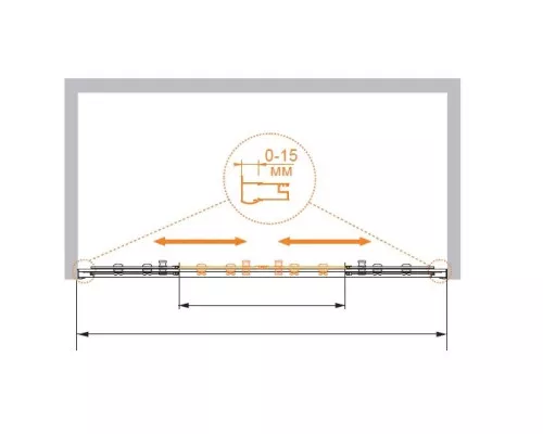 Заказать Душевая дверь раздвижная Cezares Pratico 160 см текстурное стекло PRATICO-BF-2-160-P-Cr в магазине сантехники Santeh-Crystal.ru