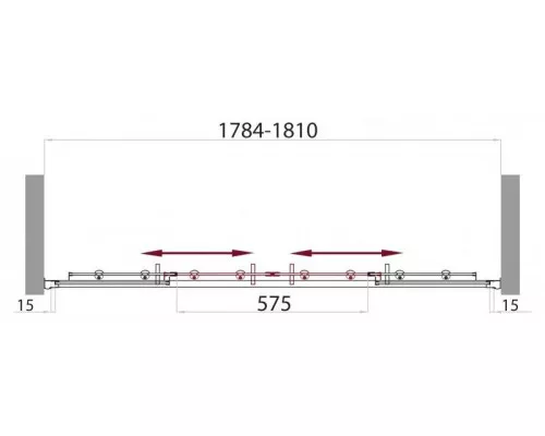 Приобрести Душевая дверь 180 см BelBagno UNO-BF-2-180-P-Cr текстурное стекло в магазине сантехники Santeh-Crystal.ru