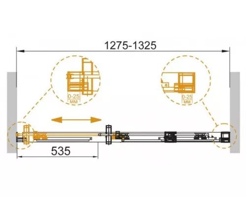 Заказать Душевая дверь 130 см Cezares DUET SOFT-BF-1-130-C-Cr прозрачное в магазине сантехники Santeh-Crystal.ru