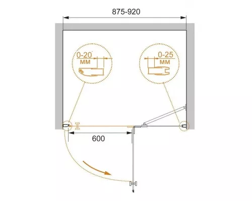Заказать Душевая дверь 90 см Cezares CRYSTAL-S-B-12-90-C-Cr-R прозрачное в магазине сантехники Santeh-Crystal.ru