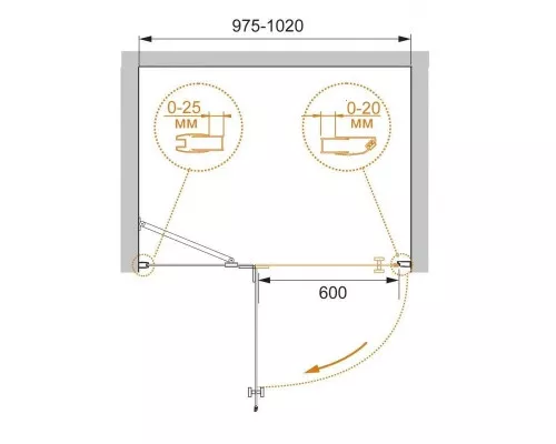 Приобрести Душевая дверь 120 см Cezares CRYSTAL-S-B-12-120-C-Cr-R прозрачное в магазине сантехники Santeh-Crystal.ru