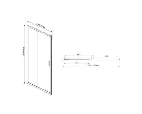 Душевая дверь 120 см Vincea Garda VDS-1G120CL прозрачное